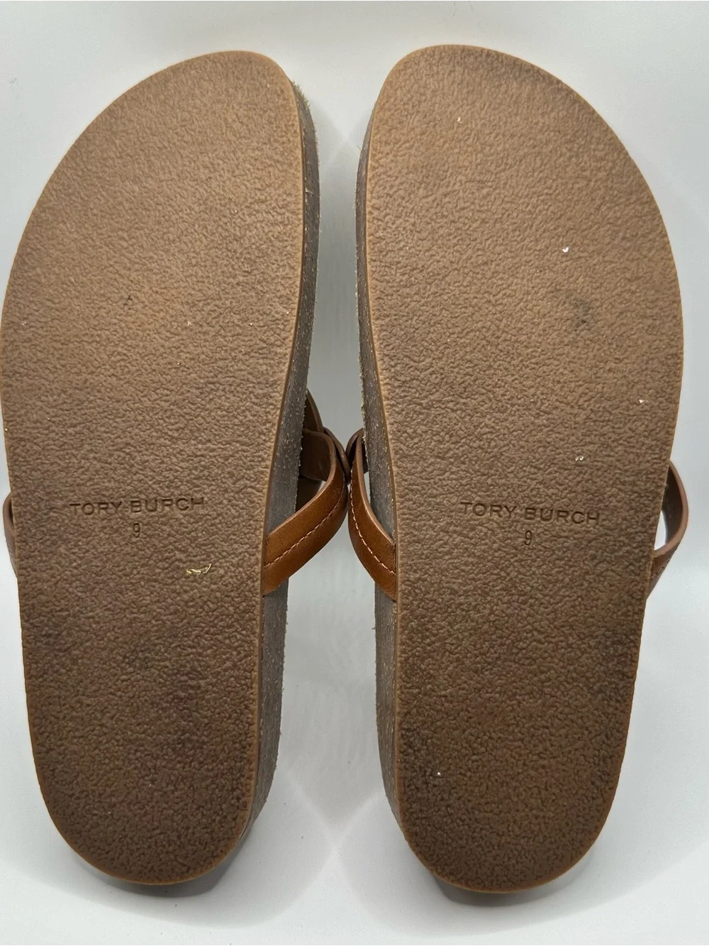 Tory Burch Brown Leather Miller Thong Sandals